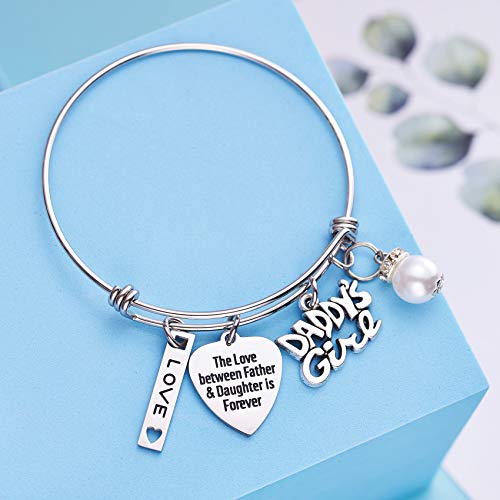 LParkin Daughter Gifts Love Bracelets For Girls From Dad Daddy Daughters Gift Teen Girl Bangle Bracelet Birthday Jewelry3
