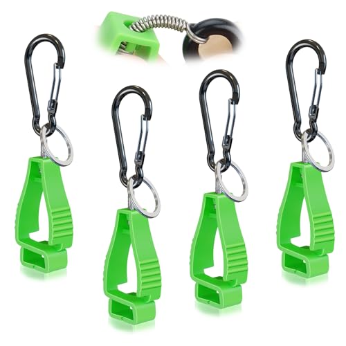NANHONG 4PCS, Glove Clips for Work Glove Holders, Gloves Clip, Green