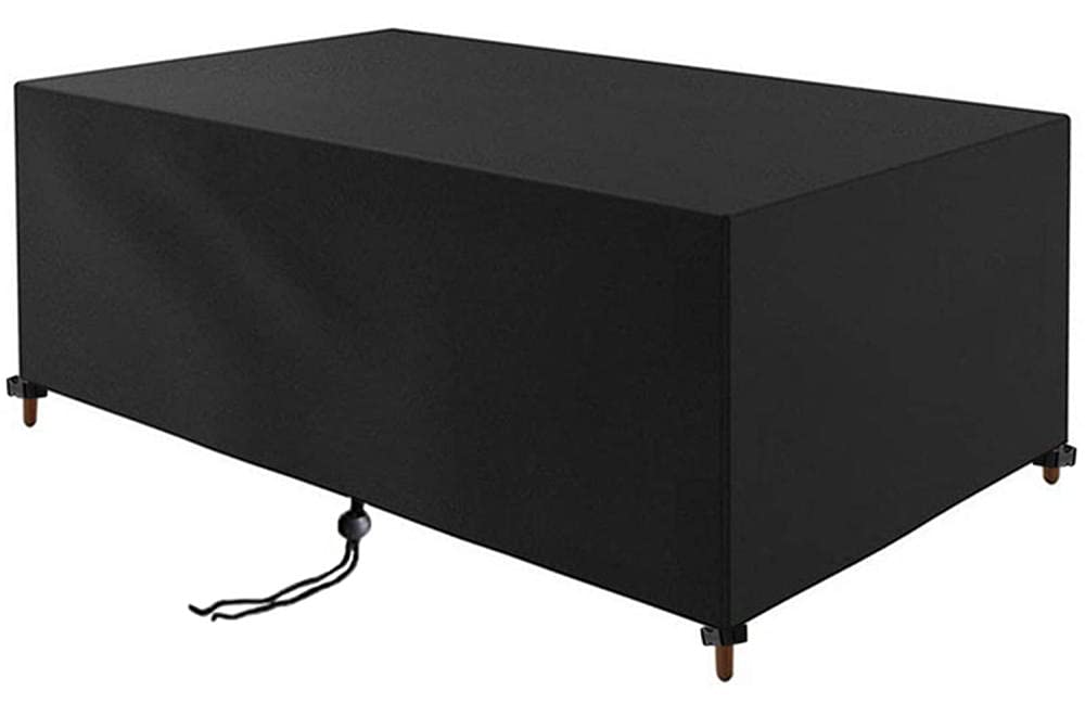Housse table de patio rotin 420D protection d'extérieur haut de gamme contre la pluie et UV