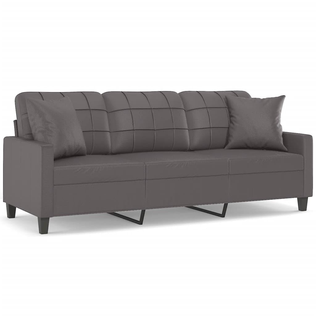 Gecheer Sofá de 3 Plazas Moderno, Cómodo y Estable, Color Gris, para Salón y Descanso