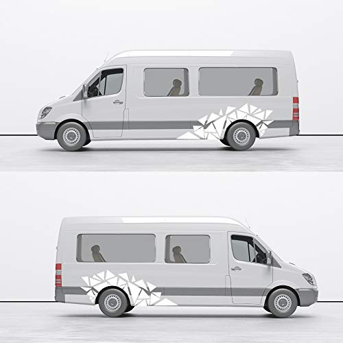 Image of 2 Pieces Triangle Car Decals Vinyl Decal Car Graphics DIY Car Body Sticker, White
