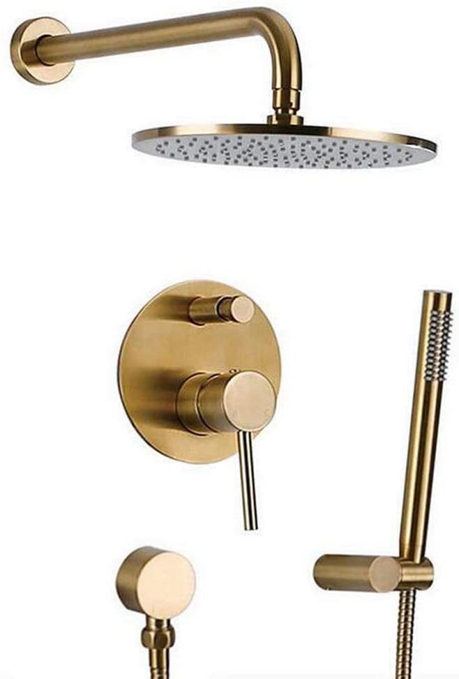Mélangeur de douche mural or brossé pour remplacer votre ancienne robinetterie par du laiton durable