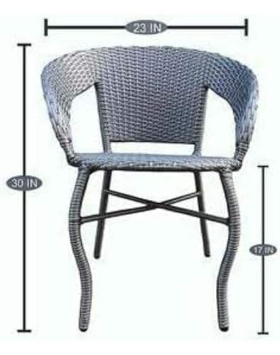 Image of India 2+1 Outdoor Indoor Patio Furniture Sets Rattan Chair Patio Set Conversation Set Bistro Set Chairs Balcony Outdoor Garden Furniture Chair (Silver Color)