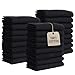 24 Black Bleach Proof Towels Bulk Sets 100% Cotton 16' X 28' Color safe, Stain Resistant, Quick Drying Towels for Beauty, Hair and Nail Salon, Gym, Spa and Home Hair Care Green Lifestyle