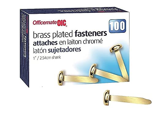 Officemate International Corp. 99814 Roundhead Fastener, 1-Inch Shank, 3/8-Inch Head, Brass Plated - Image 2