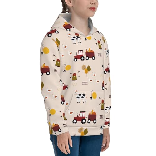 Cute Cartoon Farm Kids Pullover Hoodies Boys Sweatshirts Girls Athletic Clothes with Pocket3