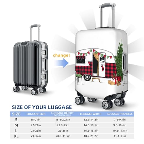 VOSERY Travel Luggage Cover - Vintage Buffalo Plaid Christmas Camper Washable Suitcase Covers Protector Fits 18-32 Inch Luggage4