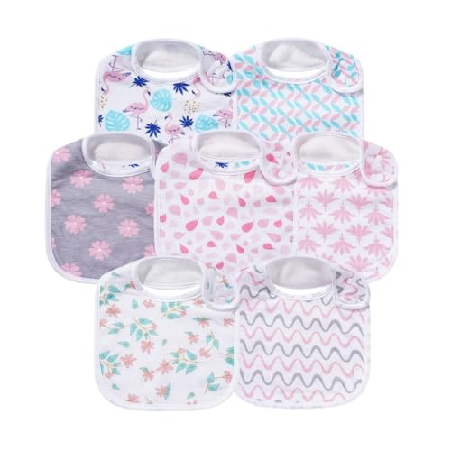 Image of Gelisite 7 Pack Baby Cotton Absorbent Bibs for Drooling Teething