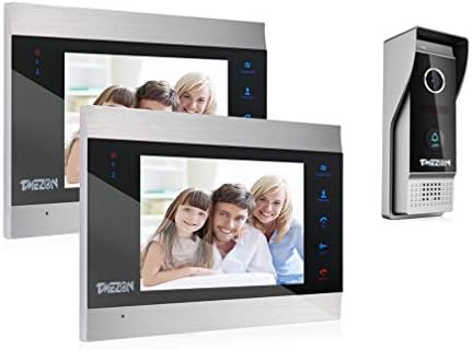TMEZON Wired Video Door Phone Visual Intercom Doorbell System with Camera Touch Screen Monitor IR Night Vision TFT Color LCD Display