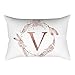 Produktbild Xmiral Kissenbezüge Kissenhüllen Roségold Alphabet Gedruckte Polyester Kopfkissenbezug 30cm x 50cm(V)