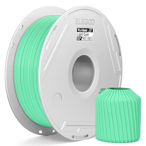 ELEGOO PLA Basic Filament and Reusable Spool Light Cyan 1KG 1.75mm