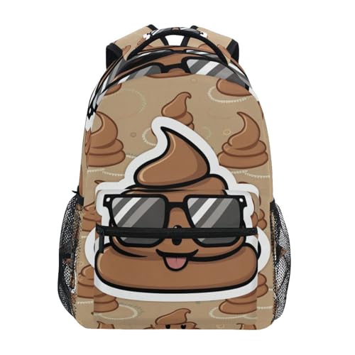 Funny Cute Poops Pattern Boys Girls Kids School Backpacks Bookbag, School Bag Travel Backpack Daypack