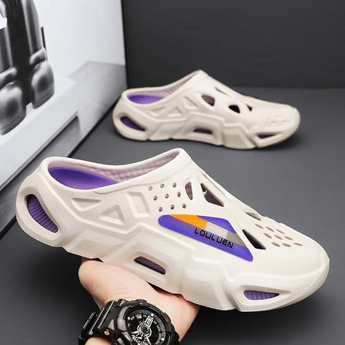 Men's Hiking Hole Shoes, Anti Slip Outdoor Beach Sandals, Quick Drying Water Slippers3