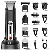 Misuke Manscape Body & Pubic Hair Trimmer for Men,Groin & Ball Trimmer Men,Electric Razor Shavers Hair Clippers for Men,Mens Grooming Kit for Beard Nose Ear Body Legs Pubic,IPX6 Waterproof,Black