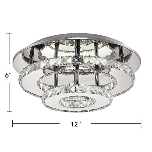 Plafonnier cristal LED moderne lustre rond dimmable à télécommande - 2