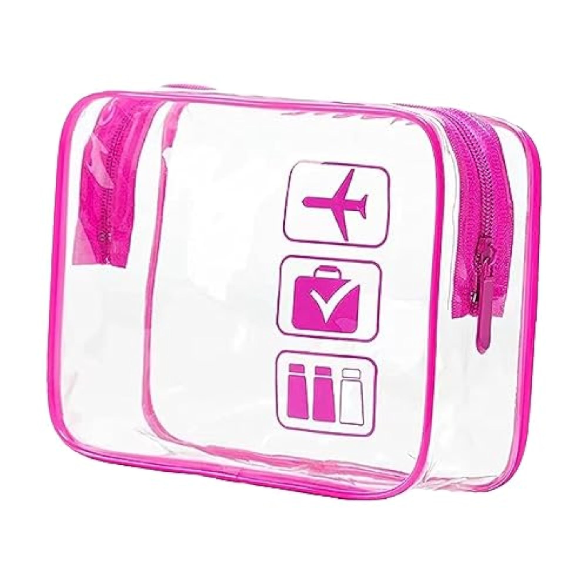 Clear Makeup Bag for Essentials, Set of 2