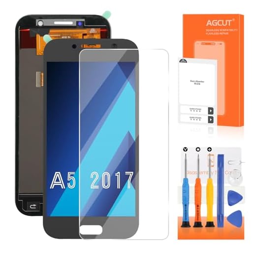 AGCUT LCD Bildschirm für Galaxy A5 2017 LCD Display für Samsung Galaxy A5 2017 SM-A520F SM-A520K Bildschirm Ersatz Digitizer Touch Screen Assembly mit Werkzeugen (Schwarz Incell, ohne Fingerabdruck)