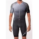 Herren-Radsportanzug Triathlon-Anzug kurzärmeliger Sportanzug Sommer atmungsaktiv und schnell trocknend, vollen Reißverschluss 9d Gel Overall (Color : 04, Size : XXXX-Large)