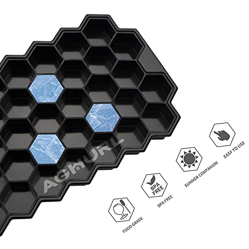 Aghurl Ice Cube Tray, Silicone Ice Mold With Lid, 37 Cubes Ice Trays For Chilled Drinks, Whiskey & Cocktails, Stackable Flexible Safe Ice Ball Maker #TOP5