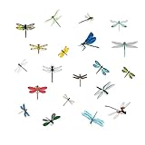 Small Size Anti-Collision Window Clings - Glass Alert Static Decals - Prevent Birds Strikes – Decorate Your Glass Doors, 20 Pieces (Colorful Dragonfly)