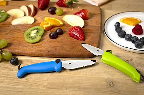 KUHN 22289 RIKON Kinderkitchen Messerset 2-teilig, grün/blau ,