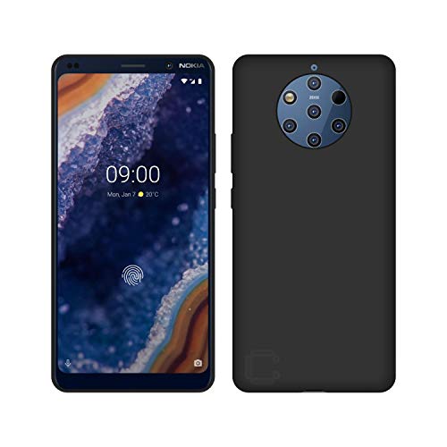Image of Case Creation for Nokia 9 PureView 2019 Back case, Nokia 9 PureView Slim Flexible Smart Look case with 360 Camera All Angle Protection (Pure Black)