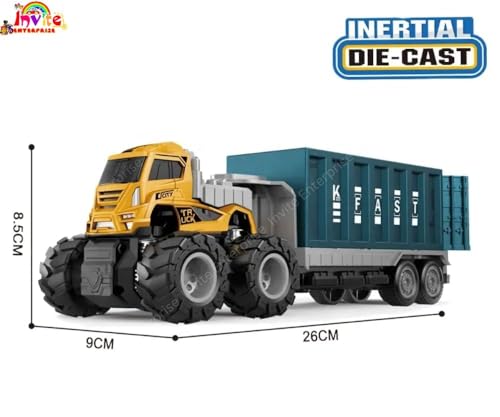 Image of 1:43 Metal Toys Alloy Diecast Truck Set Toy, Diecast Miniature Car Model (Pack Of 1) (Logistic Truck),Assorted