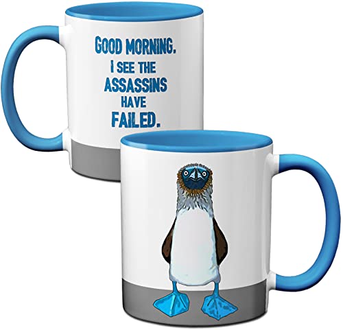Blue Footed Boobie Assassin Mug by Pithitude - One Single 11oz. Blue Coffee Cup