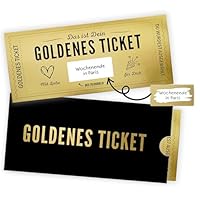 Goldenes Ticket Gutschein zum selber ausfüllen mit Rubbelaufkleber und Verpackung - Geschenk für beste Freundin oder Freund, Personalisierter Geschenk Gutschein zum Geburtstag für Frauen (Schwarz)