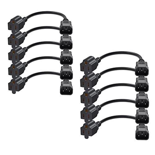 Image of CableCreation 10-Pack 1 Feet NEMA 5-15R to IEC 320 C14 Power Adapter Cords