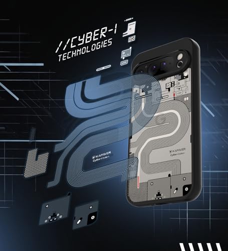 Image of KAPAVER Hybrid Shock Proof Series Back Cover Case Compatible with Google Pixel 9 Pro XL (PC+TPU) (Cyber-i-Black)