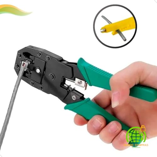 Alicate Crimpador E Desencapador Cabo De Rede Rj45 Rj11 Descascador Cat5 Cat6 Mundo Compras