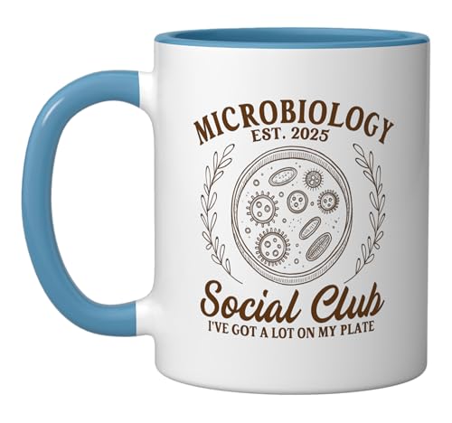 Microbiologist Microbiology Club Bacteria Science Teacher Ceramic Mug, Blue/White