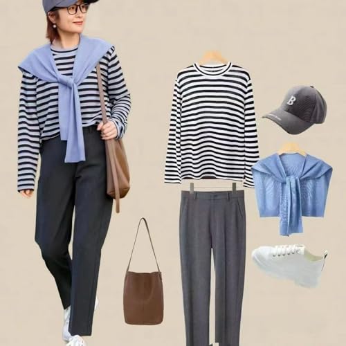 WaJuemy Sweater Shawl Wraps for Women Sleeves Collar Sweater Shawls Top Casual Lightweight Scarf Wrap Cape 2026 Trendy Shoulder Accessories(26Sky Blue)