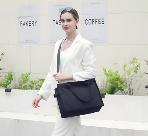 Canvas Tote Bag for Women, Large Laptop Crossbody Bag Travel Tote Handbag Everything Bag with Zip Simple Bag2