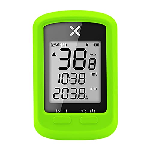 XOSS G con Funda Protectora Bicicleta Computadora Ciclismo GPS Inalámbrico Velocímetro de Bicicleta Impermeable Bicicleta de Carretera MTB Bicicletas Eléctricas Bluetooth (Verde) Cover