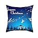 ANAZOZ Fundas de Cojines de 50x50,Funda de Cojin de Poliéster Fundas Cojines Notas Musicales y Ángel Joyous Christmas Azul Negro