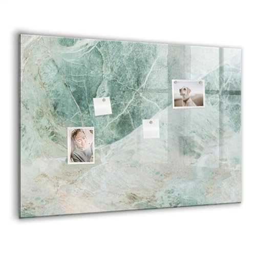 Tableau en verre magnétique 100x70 marbre, tableau blanc verre trempé accessoires