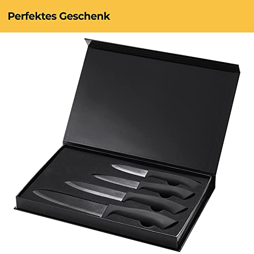 Foto von SILBERTHAL Keramikmesser Set 4-teilig | schwarz | hochwertige Küchenmesser | Kochmesser | in edler Geschenkverpackung