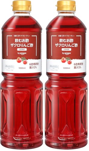 by Amazon 飲むお酢 ザクロりんご酢 1000ml 6倍希釈タイプ (× 2)