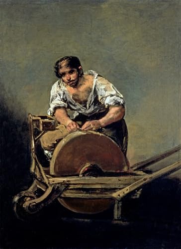 Tableau Francisco De Goya le broyeur pour habiller un grand mur blanc vide de salon