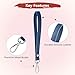 TIXIPEM Wristlet Strap [1PCS] - PU Leather Hand Strap for Wallet & Purse & Clutch & Cellphone Key Lanyard - [Blue-Silver-8.27In] Replacement Wrist Strap