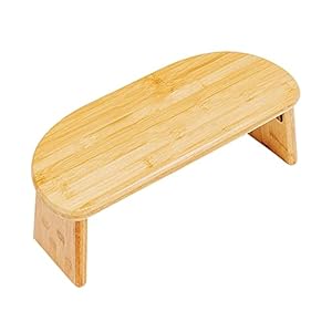 Samnuerly Foldable Meditation Bench Made From Organic Bamboo, Stable Prayer Bench With Carrying Bag, Contemporary Prayer Stool, Yoga Stool, Kneeling Meditation Bench
