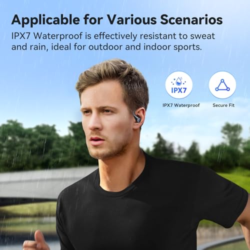 Image of EarFun OpenJump Open Ear Headphones, Wireless Earbuds with Ergonomic Earhook, Hi-Res Sound, LDAC, 4 Mics ENC Call, 42H Playtime, Multipoint Connection, IPX7 Waterproof, Snug Fit for Workout, Running