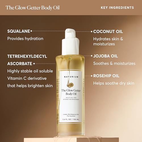 Naturium The Glow Getter Body Oil, Multi-Oil for Intense Nourishment, Hydrating & Moisturizing Formula, Vegan & Cruelty-Free, 3.4 oz - Thumbnail 5
