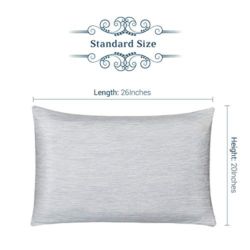 Elegear Cooling Pillow Cases for Hot Sleepers, Japanese Q-Max 0.4 Cooling Fiber, Breathable Soft Both Sides Pillowcases with Hidden Zipper, Set of 2, Gray (Standard (20" x 26")) - Thumbnail 6