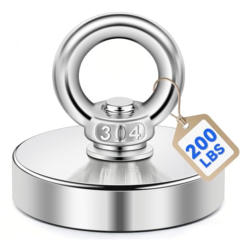 Image of DIYMAG - Strong Neodymium Fishing Magnets 200 LBS Rare Earth Magnet with Countersunk Hole Diameter 44mm for River Recovery and Magnetic