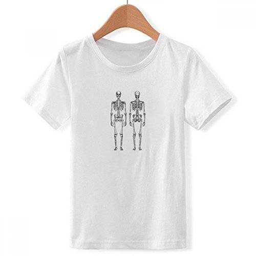 T-shirt blanc squelette fini les vêtements trop courts avec cette coupe XXXL pour garçon