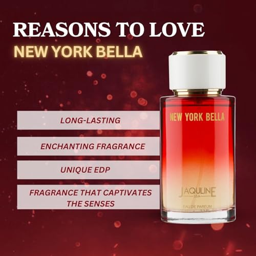 Image of JAQULINE USA New York Bella Premium Long Lasting Perfume | Men Women | Citrus, Floral & Musky Notes | Intense Fragrance | Fresh & Elegant Fragrance - 100ml