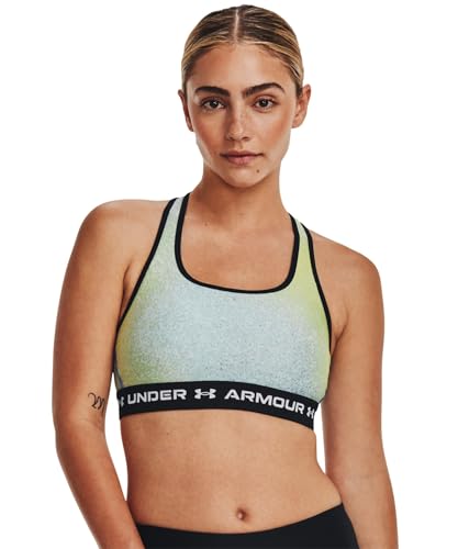 Image of Women's Armour Mid Crossback Printed Sports Bra